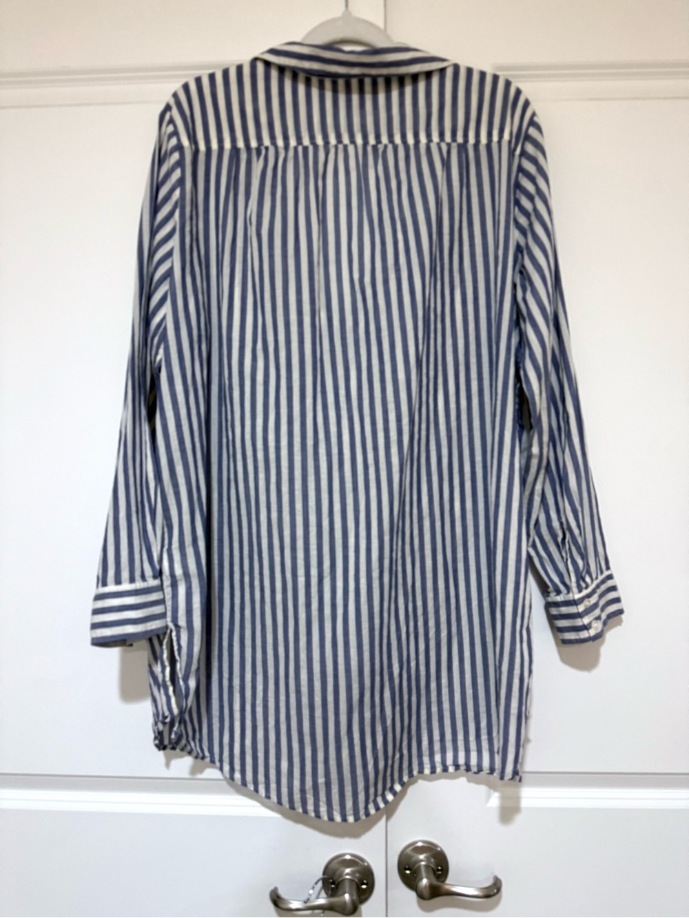 J. Crew NWOT Blue & White Cotton Voile Tunic Set in Stripe With Pockets - Picture 6 of 10